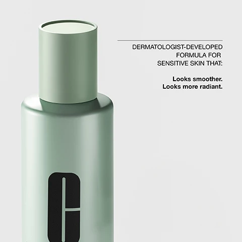 image 1, dermatologist developed formula for sensitive skin that looks smoother and looks more radiant. image 2, salicylic acid helps clear and unclog pores. acetyl glucosamine helps balance and smooth skin. witch hazel helps refine skin. image 3, exfoliate and sensitive skin. image 4, free of fragrance, oil and drying alcohol.