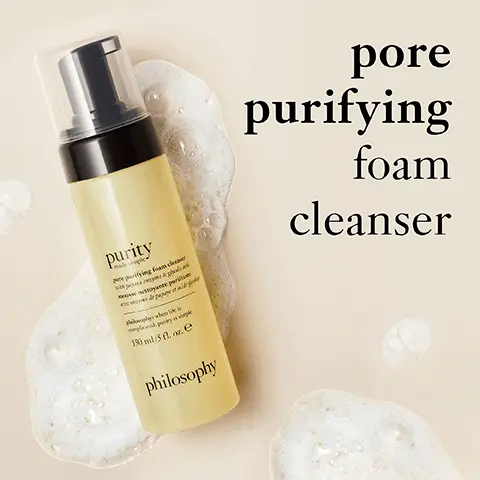 Image 1, Pore purifying foam cleanser. Image 2, With papaya enzyme and glycolic acid. Image 3, Immediately removes impurities from pores.Image 4,Use am and pm