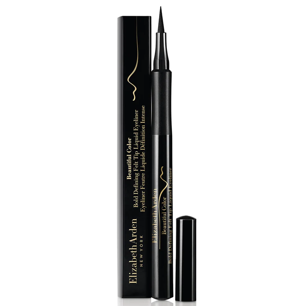 Elizabeth Arden Beautiful Colour Bold Defining Felt Tip Liquid Eye Liner - Seriously Black 1.2ml Image 1
