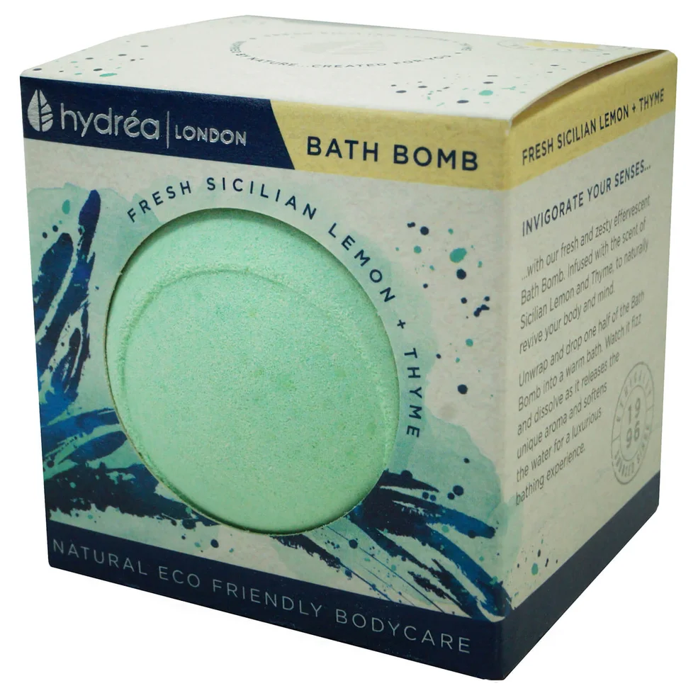 Hydrea London Uplifting Sicilian Lemon & Thyme Bath Bomb 2 x 60g Image 1