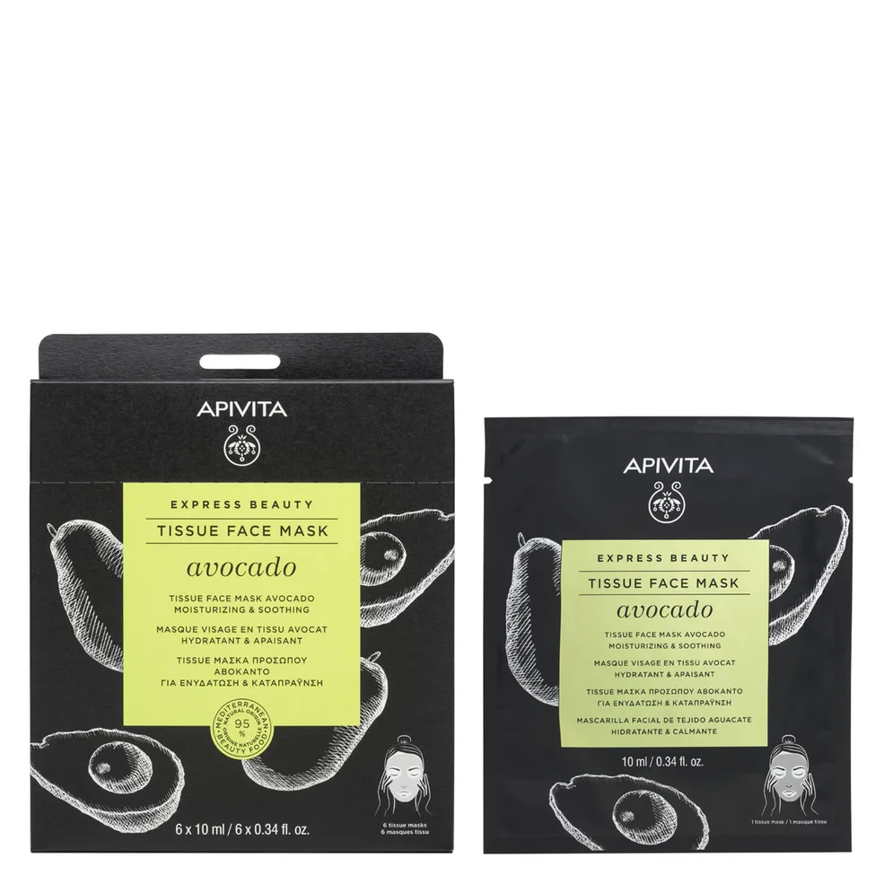 APIVITA Express Beauty Tissue Face Mask Moisturizing and Soothing with Avocado 10ml Image 1