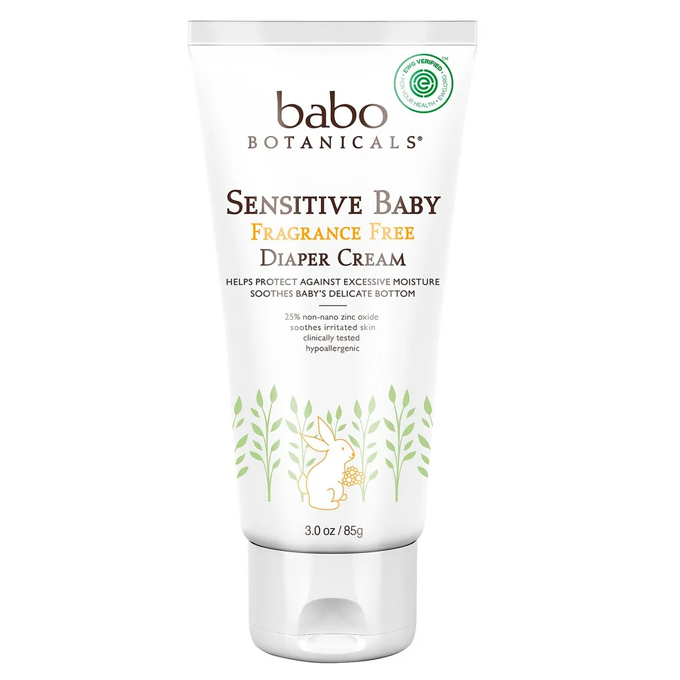 Babo Botanicals Sensitive Baby Fragrance Free Zinc Diaper Cream Image 1