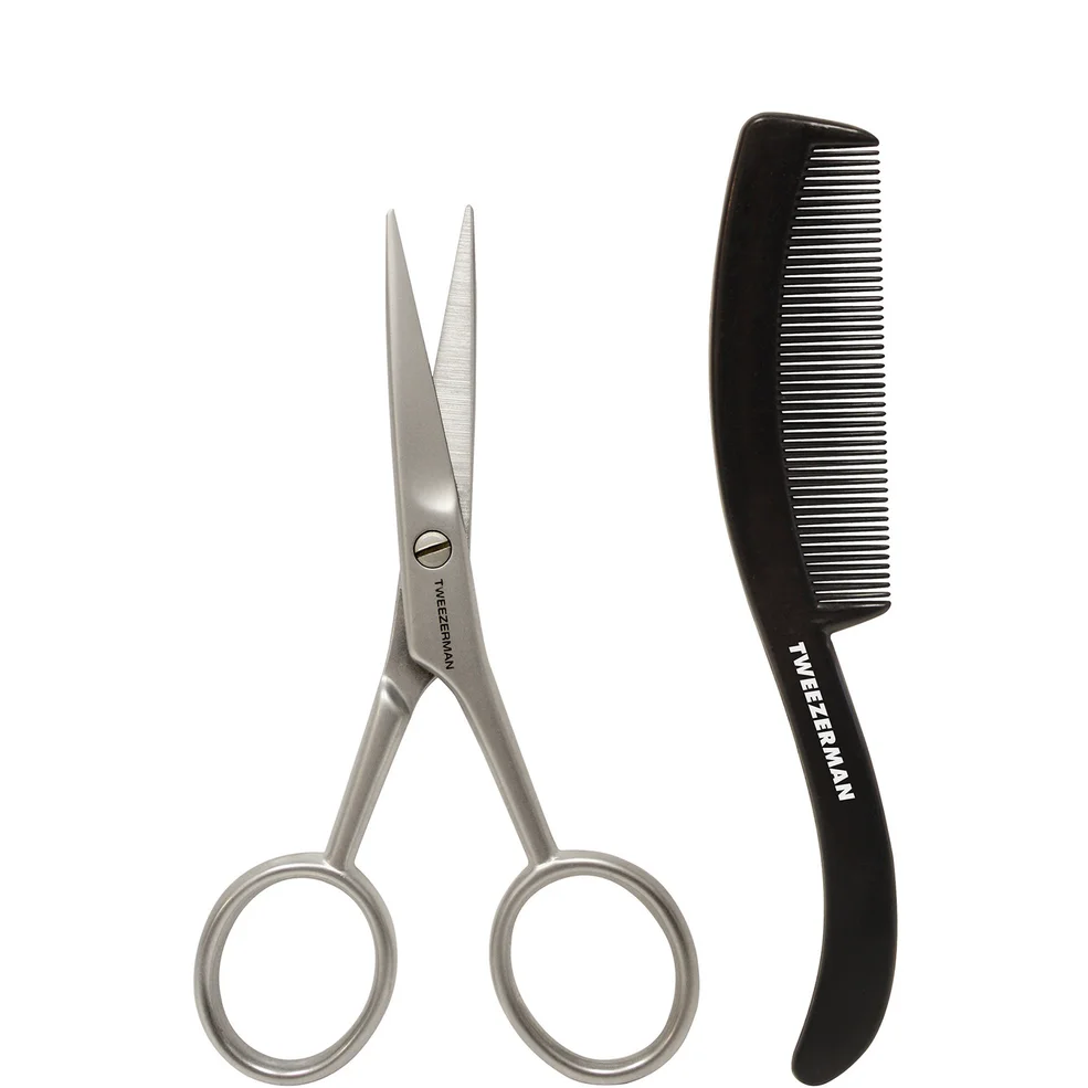 Tweezerman G.E.A.R. Moustache Scissors & Comb Image 1