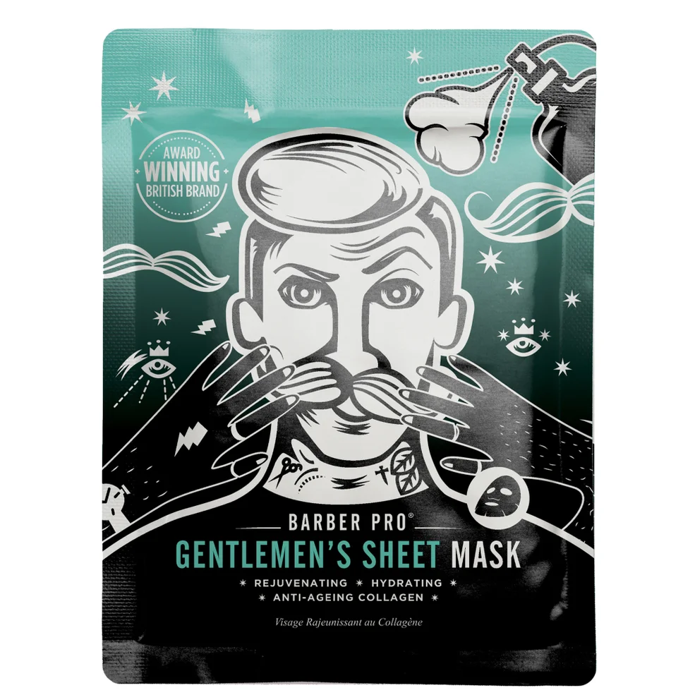 BARBER PRO Gentlemen's Sheet Mask Rejuvenating and Hydrating with Anti-Ageing Collagen Image 1