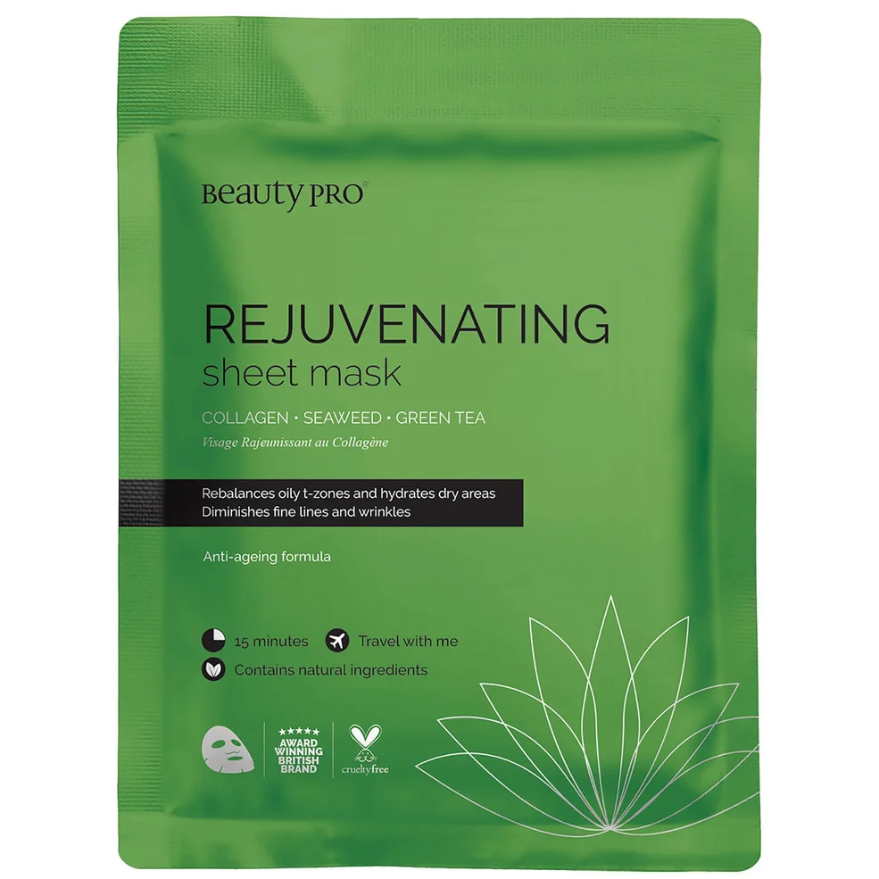 BeautyPro Rejuvenating Collagen Sheet Mask with Green Tea Extract Image 1
