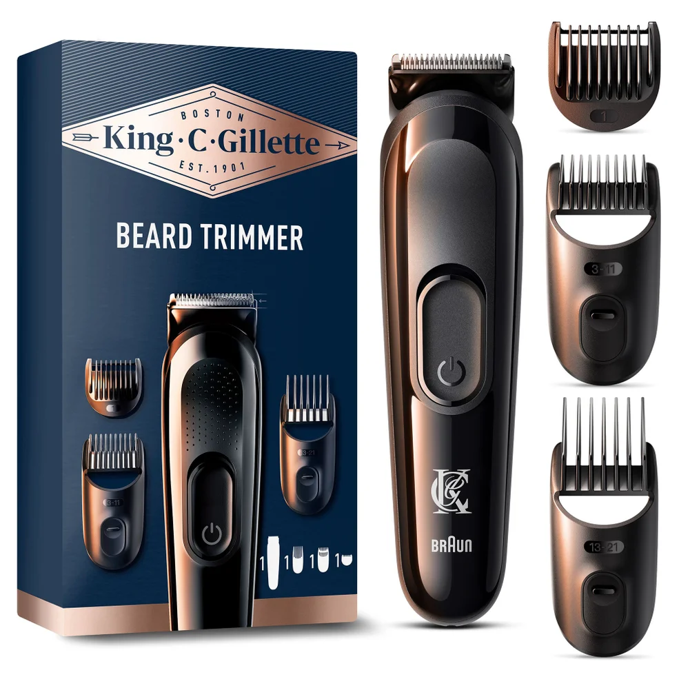 Gillette King C. Gillette Men's Wireless Beard Trimmer with 3 Combs Image 1