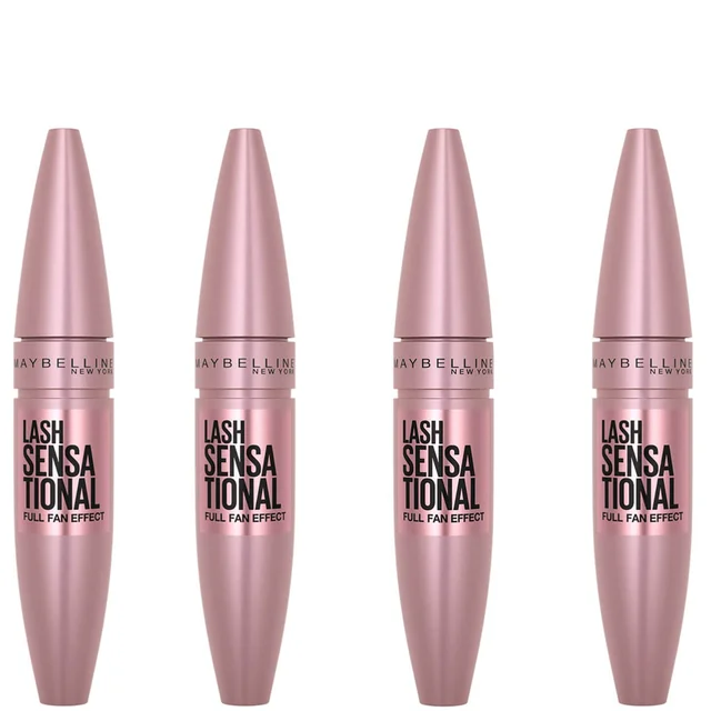 Maybelline Lash Sensational Volumising and Thickening Eyelash Lengthening Mascara - 01 Very Black (Pack of 4)