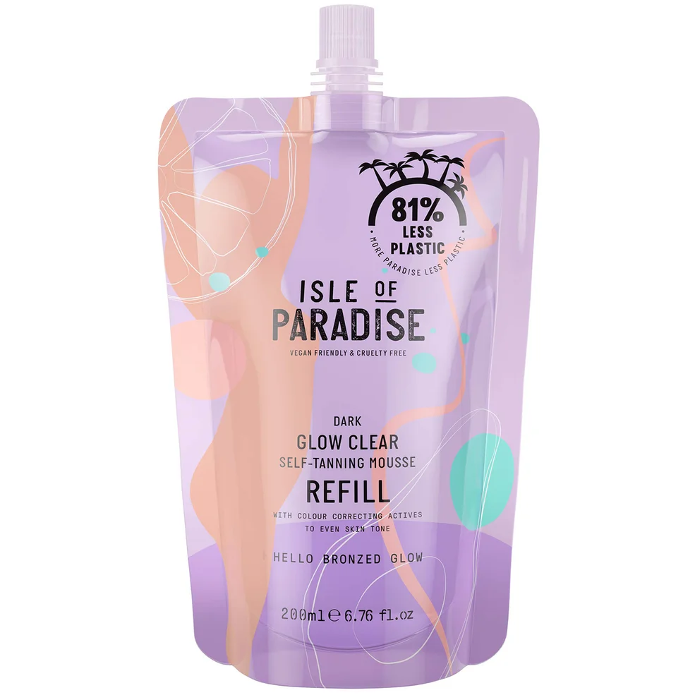 Isle of Paradise Glow Clear Self-Tanning Mousse Refill - Dark 200ml Image 1