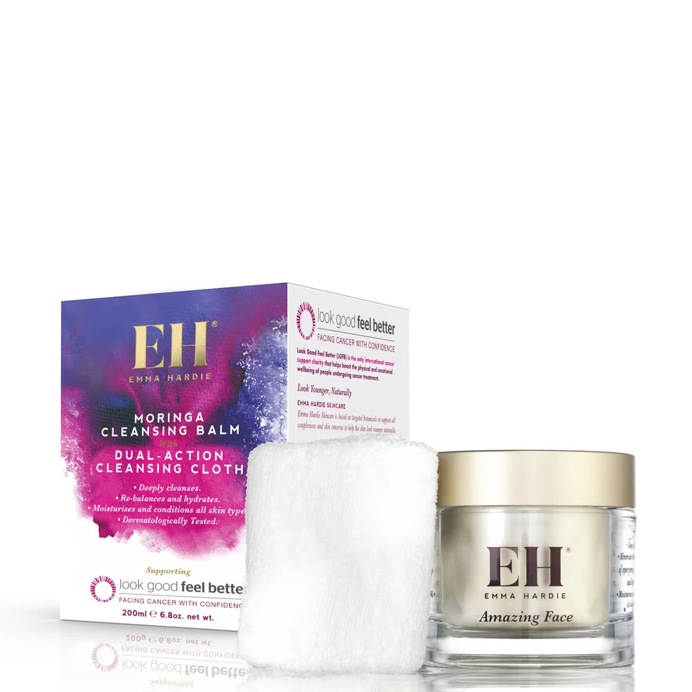 Emma Hardie Moringa Cleansing Balm 200ml with Dual Action Cleansing Cloth Image 1