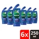Radox Mineral Therapy Feel Awake Fennel & Sea Minerals 2-in-1 Shower Gel & Shampoo 250ml Pack of 6
