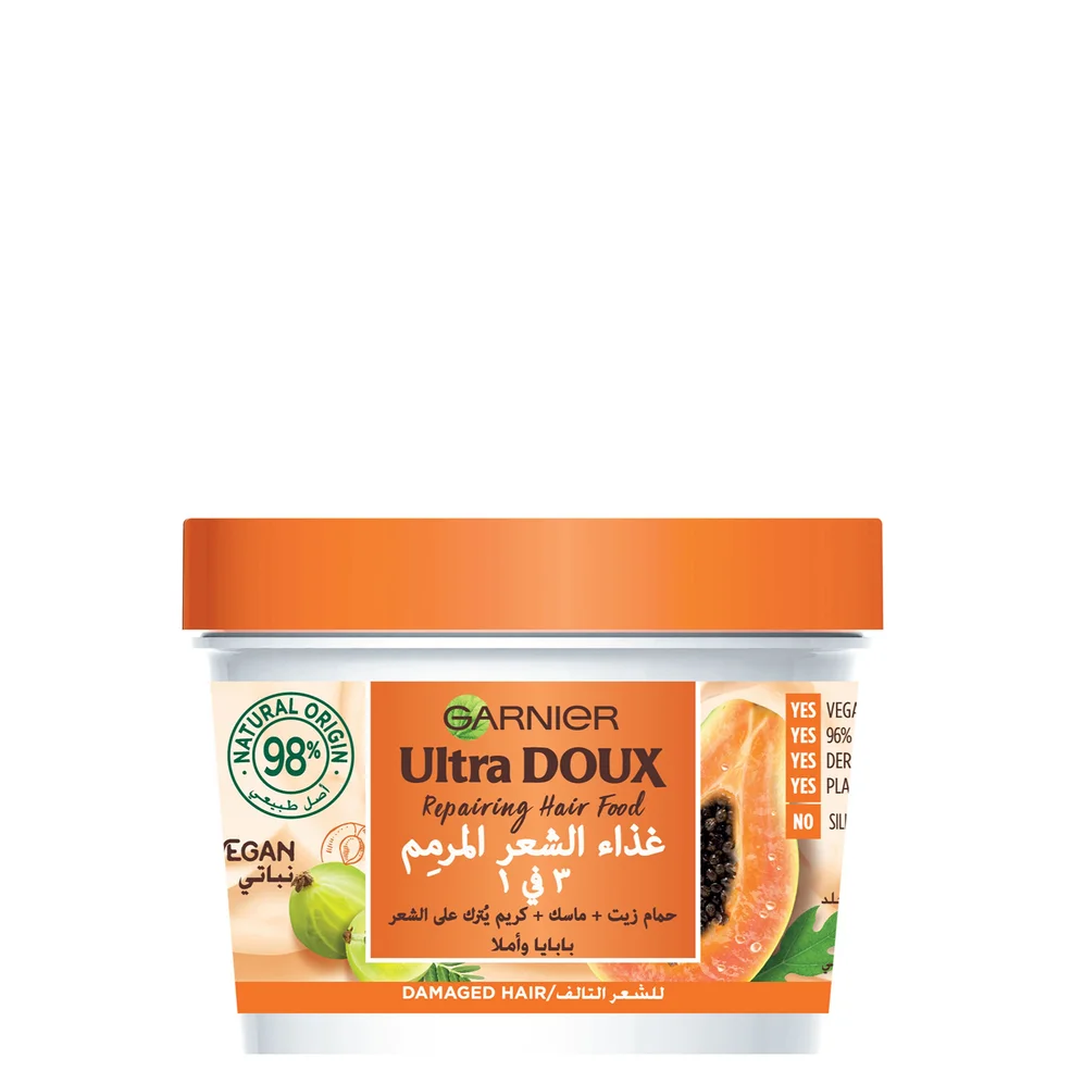 Garnier Ultra Doux Repairing Papaya 3-in-1 Hair food For Damaged Hair 390ml Image 1