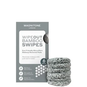 MAGNITONE Swipes 100% Microfibre Bamboo Makeup Remover Pads 6 Pack - undefined undefined