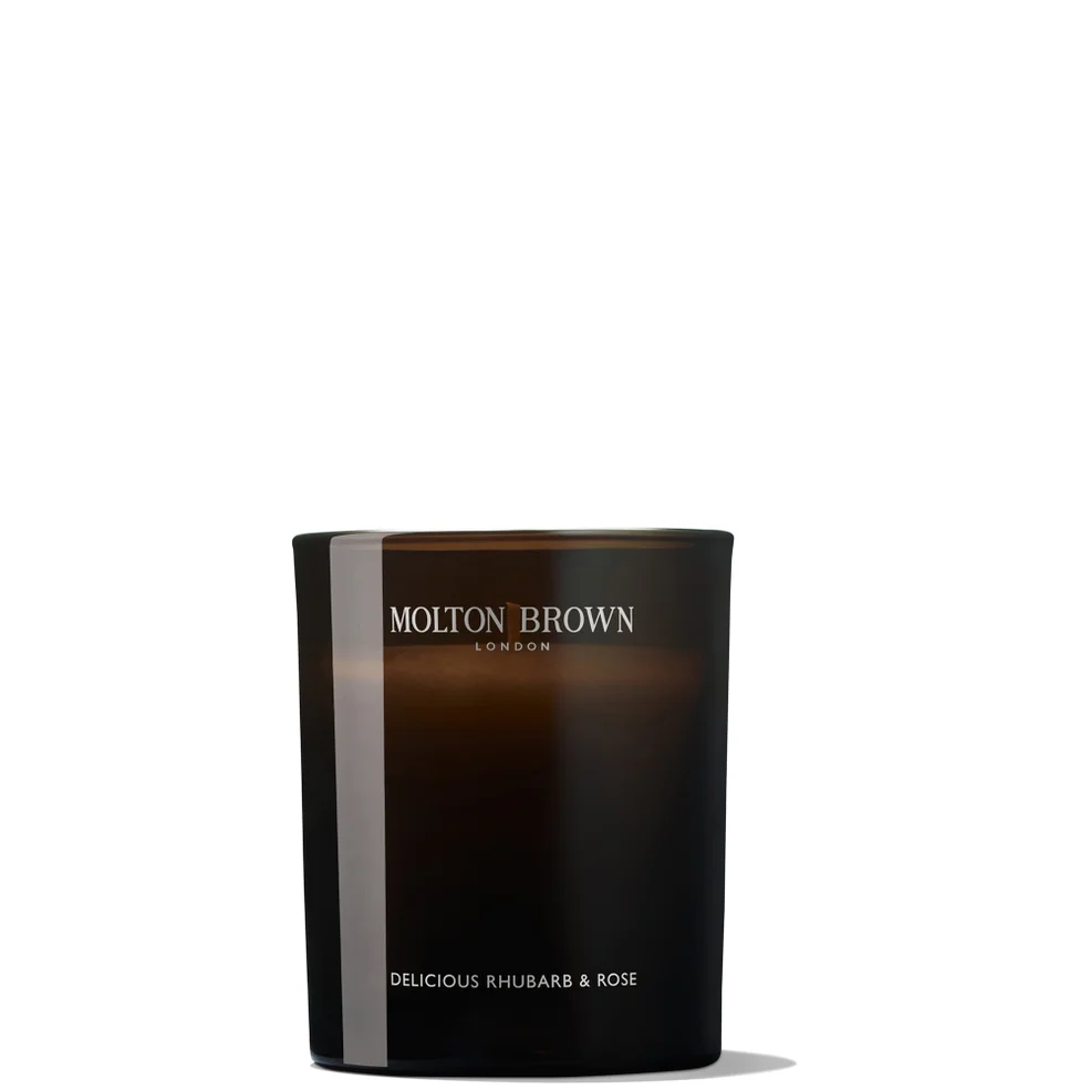 Molton Brown Delicious Rhubarb and Rose Signature Scented Single Wick Candle 190g Image 1
