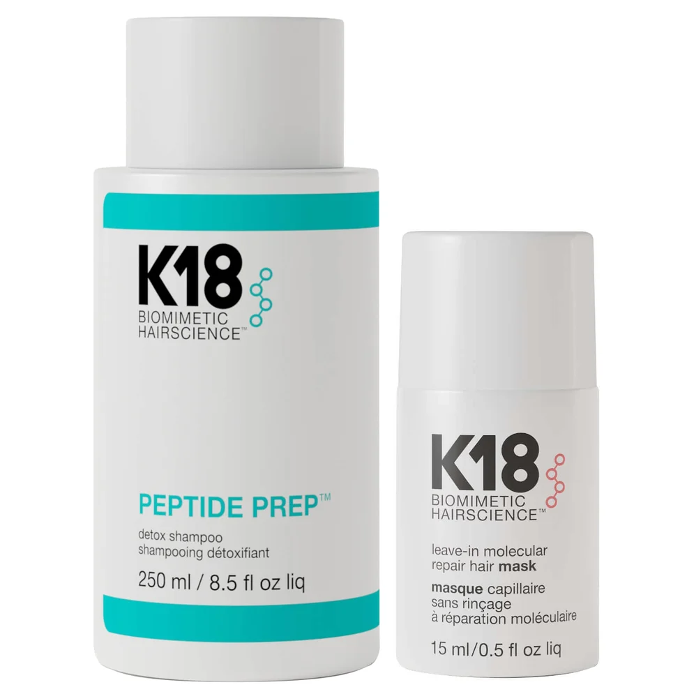 K18 Biomimetic Hairscience Peptide Prep Detox Shampoo and Hair Mask Duo Image 1