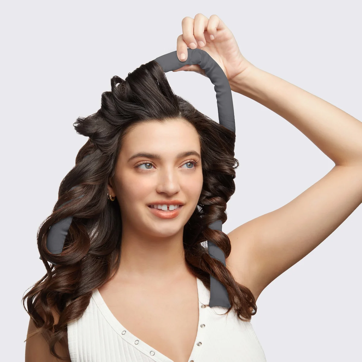 Kitsch Satin Heatless Curling Set Charcoal LOOKFANTASTIC