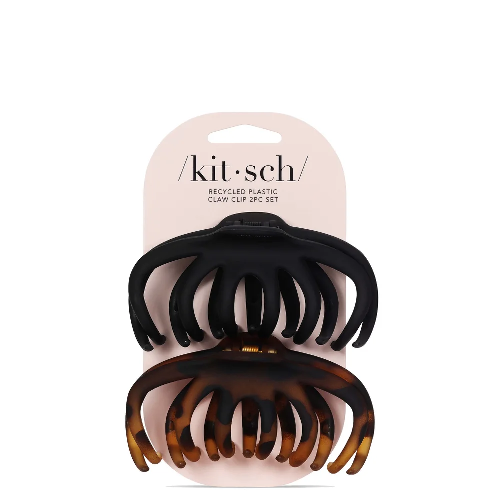 Kitsch Recycled Plastic Octopus Claw Clips - Black and Tort (Pack of 2) Image 1