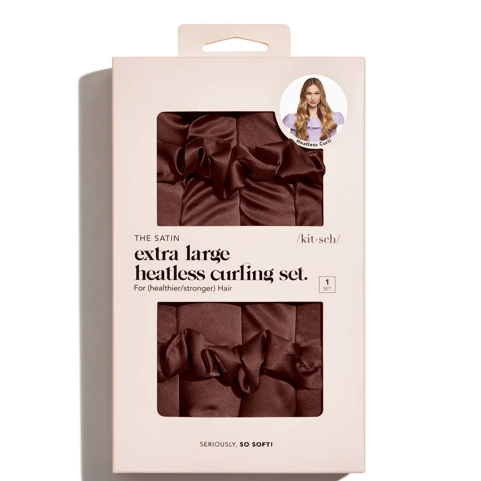 Kitsch XL Satin Heatless Curling Set - Chocolate Image 1