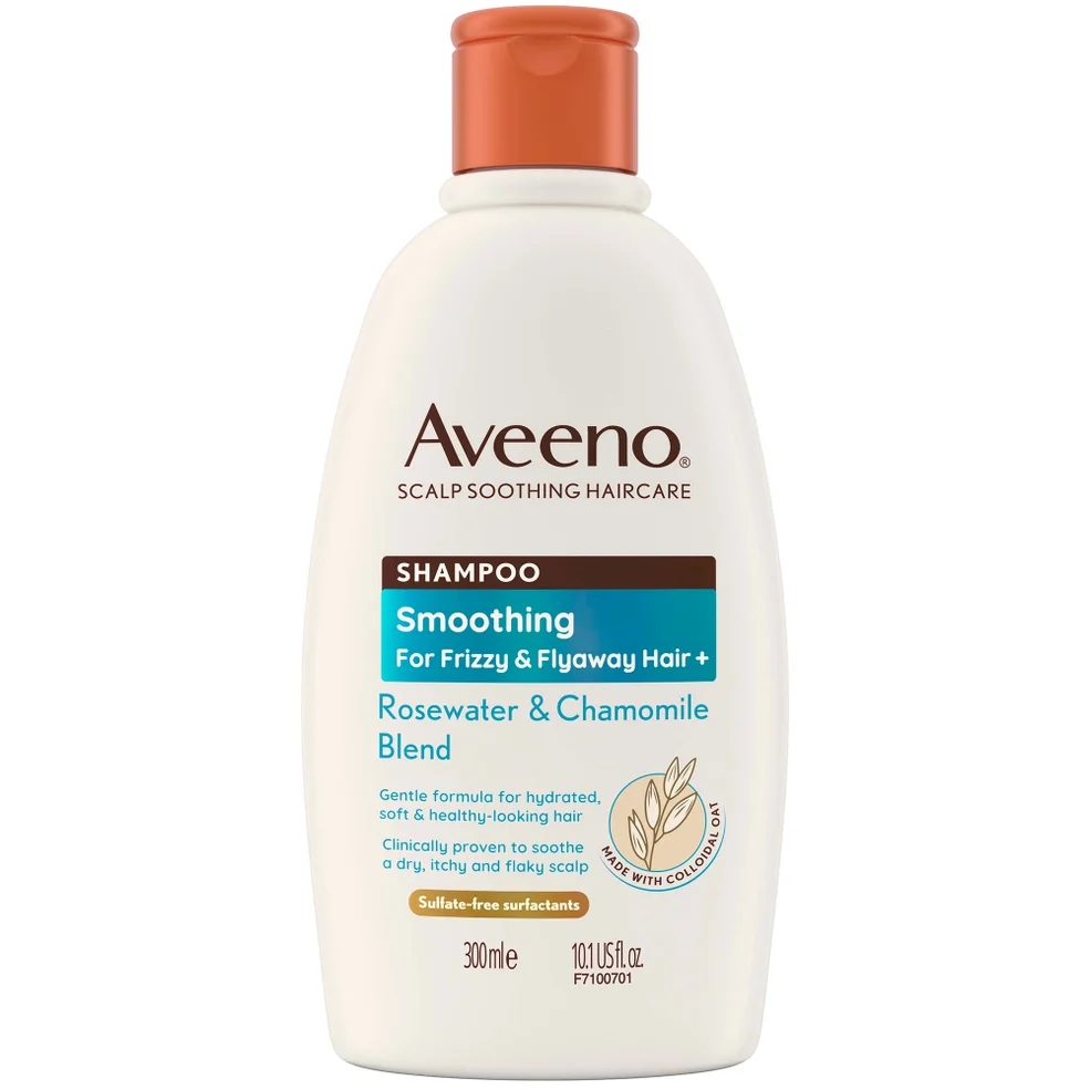 Aveeno Haircare Smoothing+ Rose Water and Chamomile Blend Shampoo 300ml Image 1