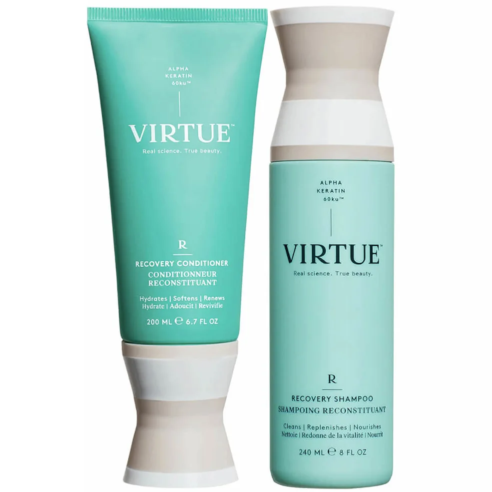 VIRTUE Recovery Shampoo and Conditioner Duo For Dry, Damaged and Coloured Hair Image 1