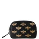 Elizabeth Scarlett Honey Bee Charcoal Velvet Cosmetics Bag