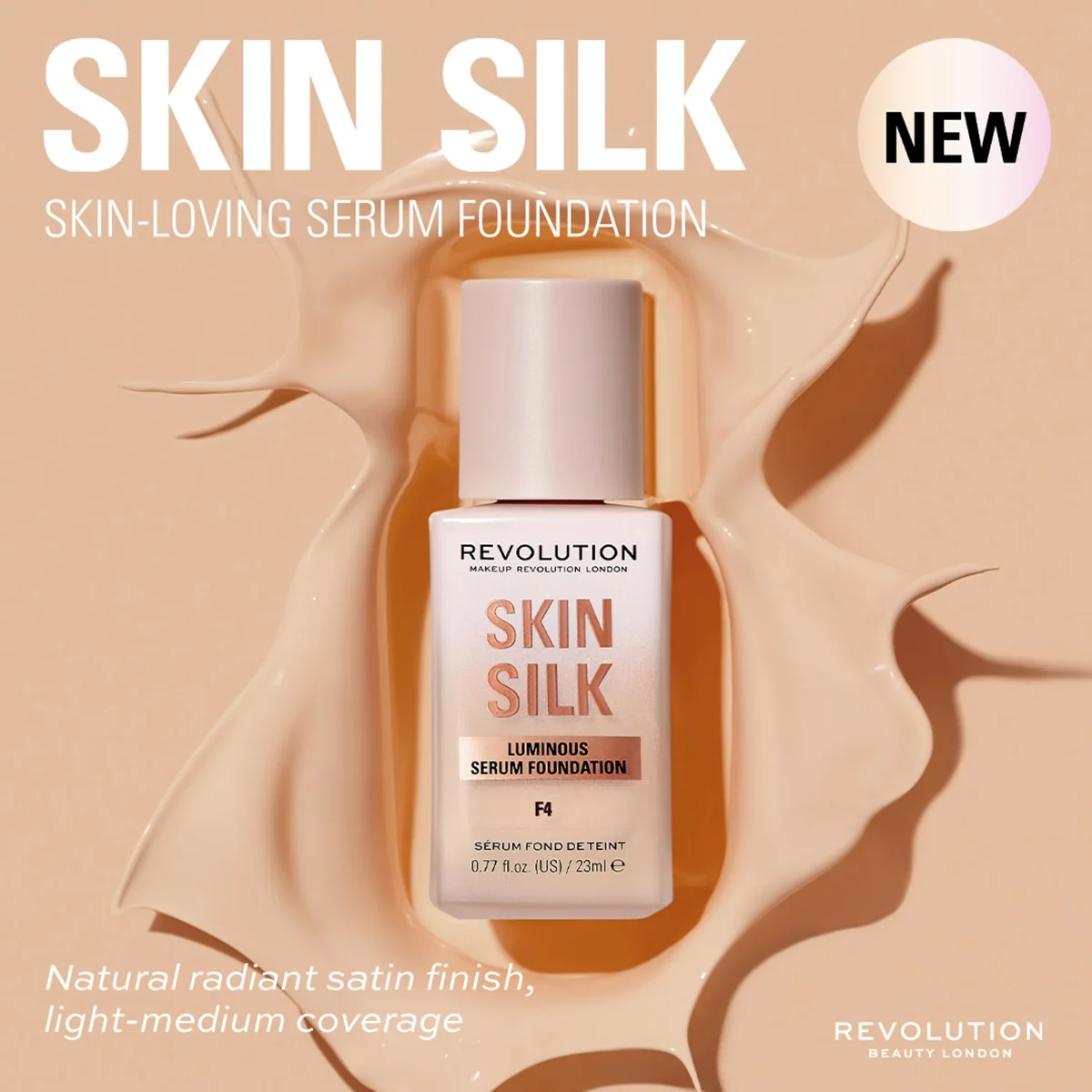 Makeup Revolution Silk Serum Foundation 23ml (Various Shades)