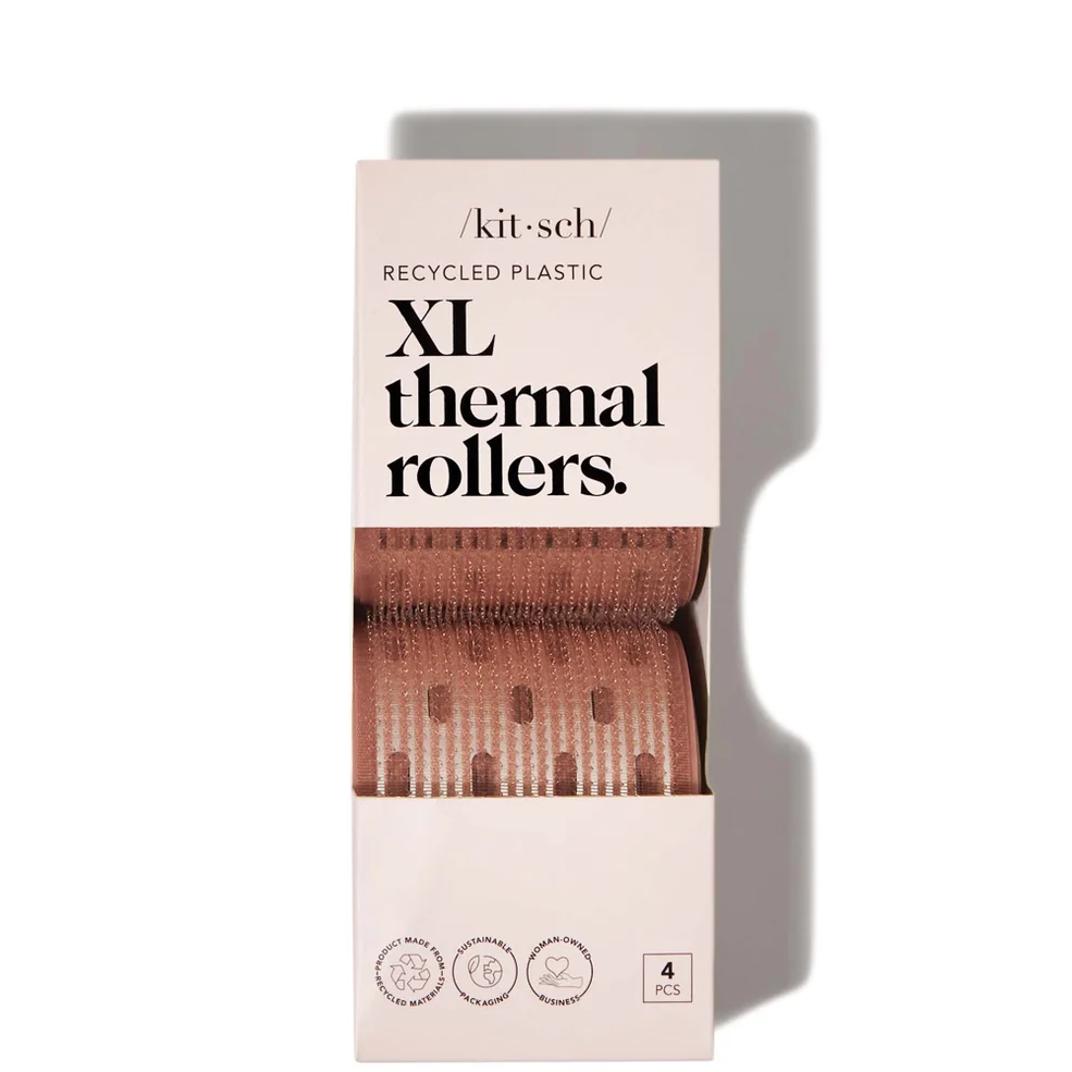 Kitsch Recycled Plastic XL Thermal Rollers 4 Piece Set - Terracotta Image 1