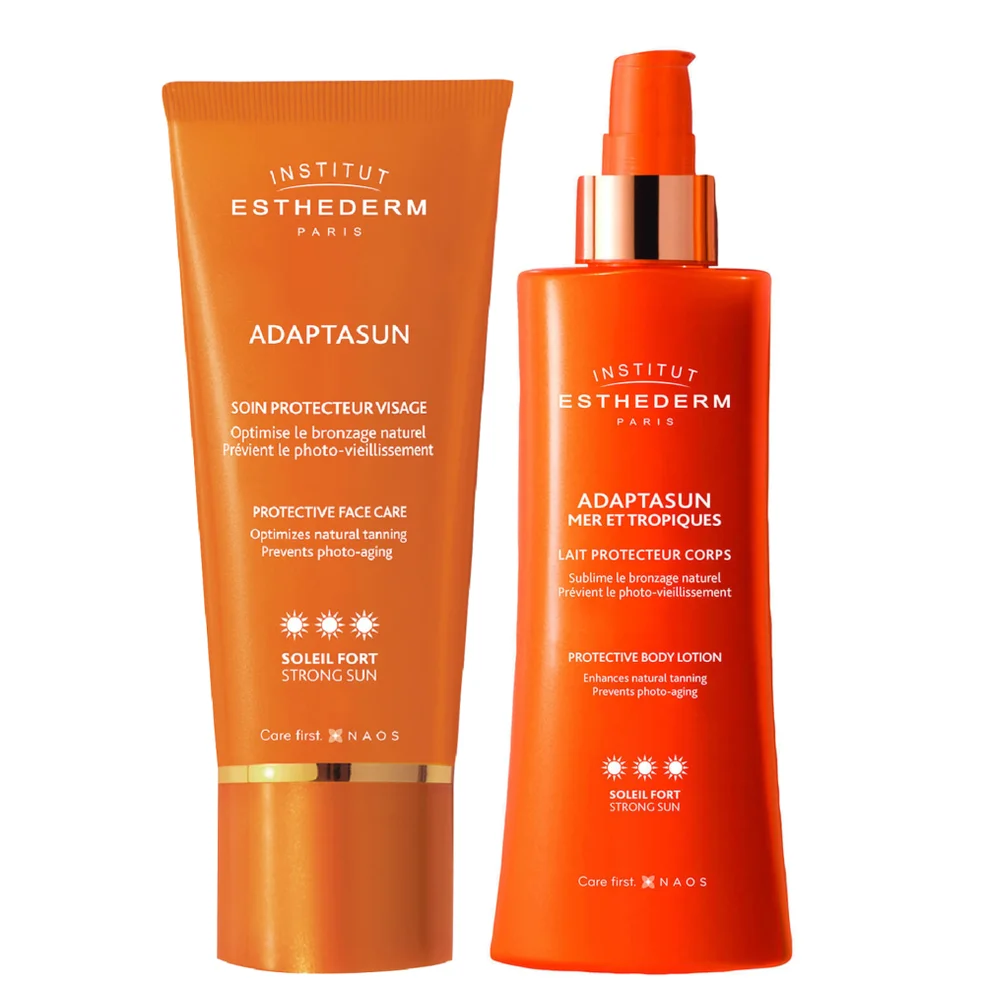 Institut Esthederm Adaptasun UVA/UVB Protective Face and Body Duo - Strong Sun Image 1
