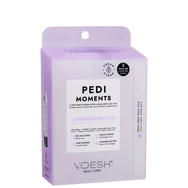 VOESH Pedi Moments 4 Steps - Lavender Relieve Kit (2 Sets)