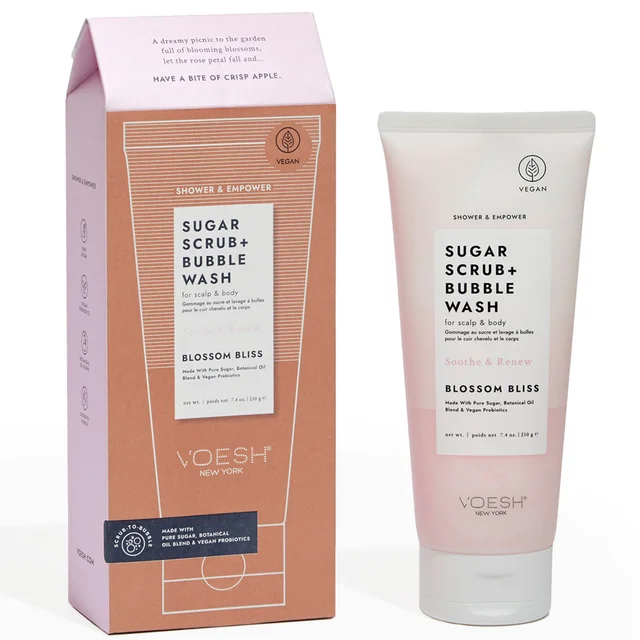 VOESH Sugar Scrub and Bubble Wash 210g - Blossom Bliss
