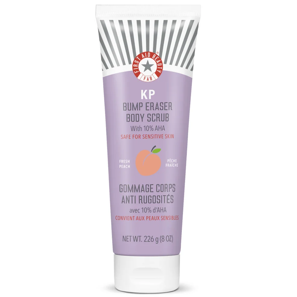 First Aid Beauty KP Bump Eraser Body Scrub w. 10% AHA 8oz - Peach Image 1