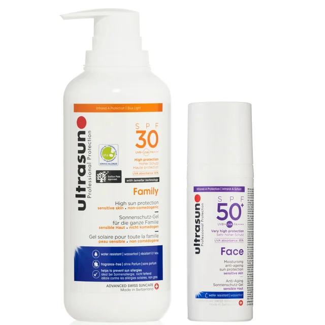 Ultrasun Family SPF30 400ml and Ultrasun Face SPF 50+ 50ml Bundle