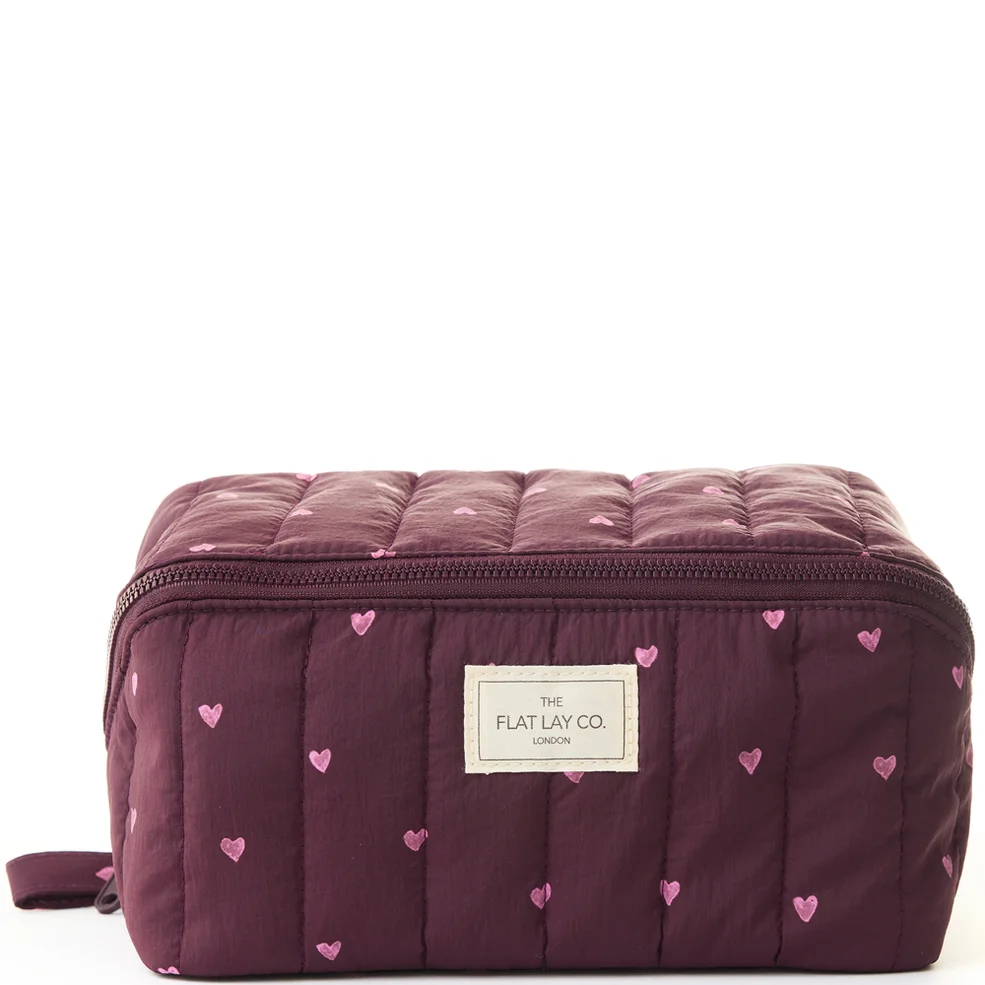 The Flat Lay Co. Marshmallow Flat Lay Makeup Box Bag - Burgundy Hearts LOOKFANTASTIC EXCLUSIVE Image 1