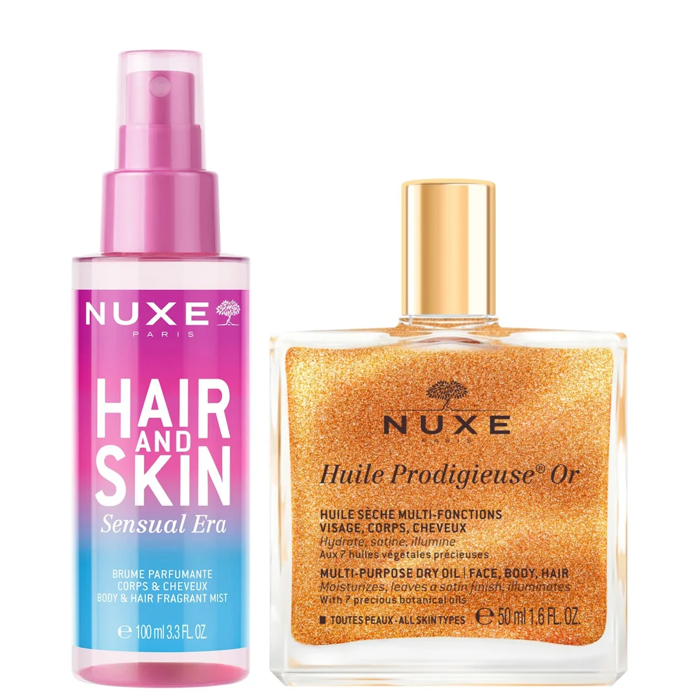 NUXE Huile Prodigieuse Shimmering Multi-Purpose Dry Oil 50ml & 'Sensual Era' Hair & Body Fragrance Mist 100ml Bundle Image 1
