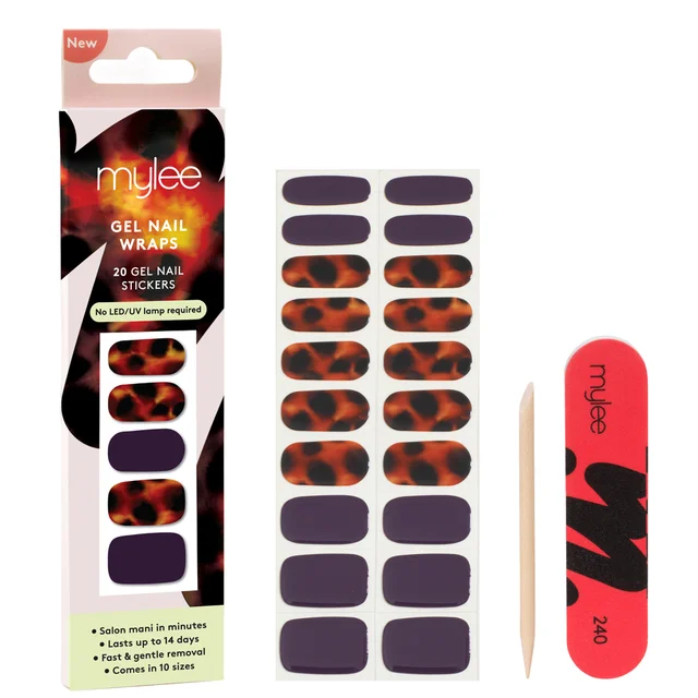 Mylee Gel Nail Wraps - Mulberry Clash